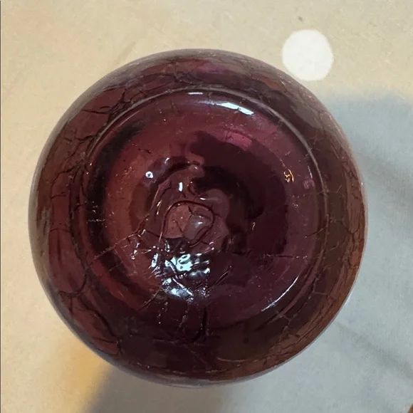Blenko CM-8 Mini Vase in Amethyst Crackle (1954) 4.25” tall